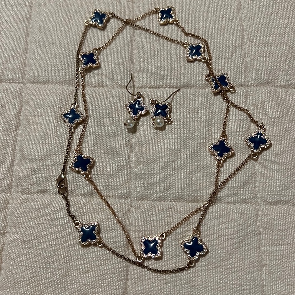 Long necklace and earring set